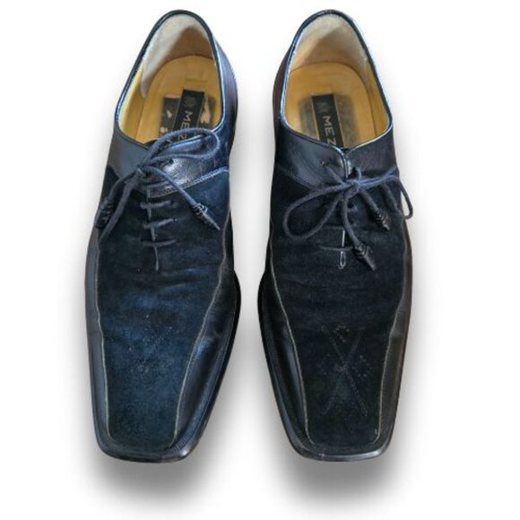 Mezlan Men\'s Redford Size 9M Black Leather and Suede Dress Shoes w/Decor laces main image 4
